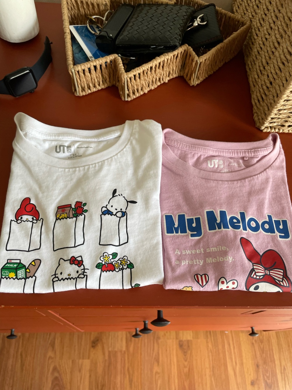 Uniqlo Kids My Melody Pink & White Graphic T-Shirts